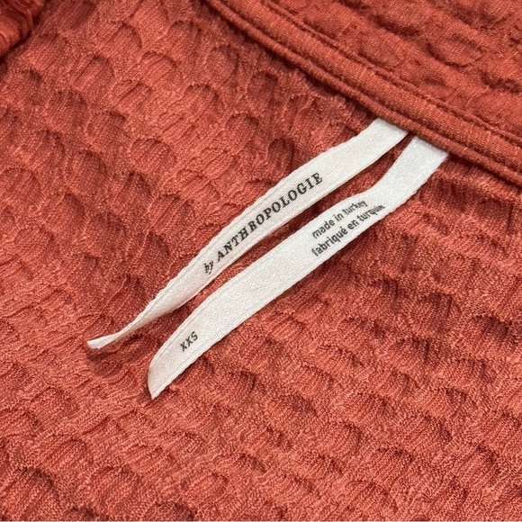 Anthropologie Waffle Wrap Midi Dress Orange Women’s Size XXS - Picture 8 of 11